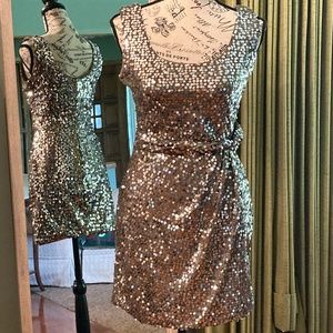 Silver Sequin Mini Dress